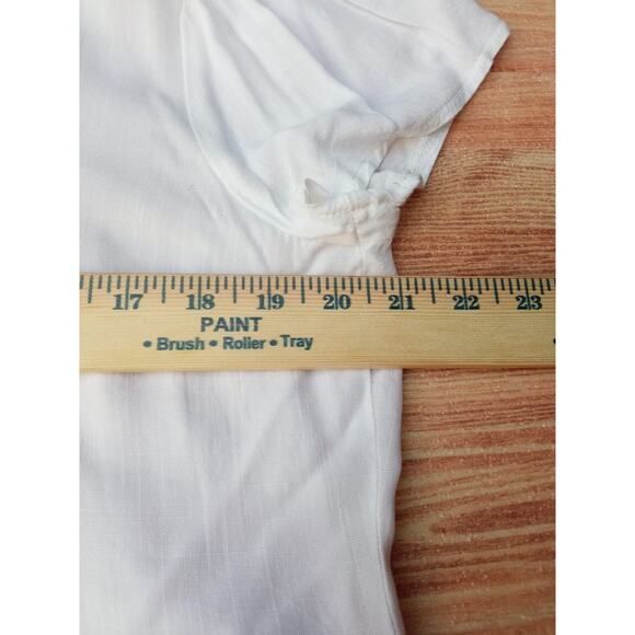 Mossimo Top Tie Waist Button Up Women's White Size L - Picture 5 of 10